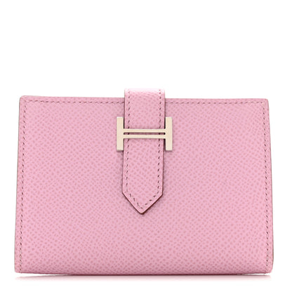 Hermes Epsom Bearn Card Holder Wallet Mauve Sylvestre 1 of 7