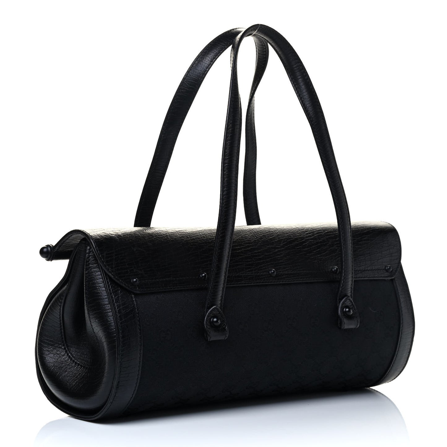 Monogram Bamboo Bullet Satchel Black