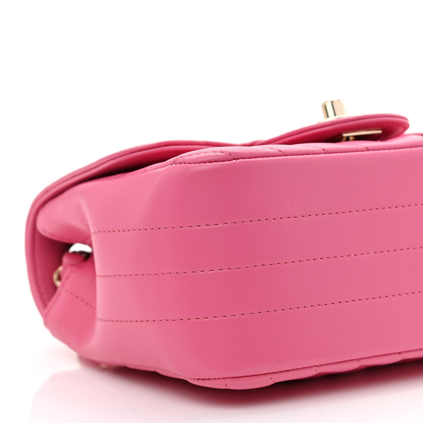 Lambskin Chevron Quilted Mini Square Flap Pink