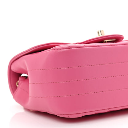 Chanel Lambskin Chevron Quilted Mini Square Flap Pink 9 of 11
