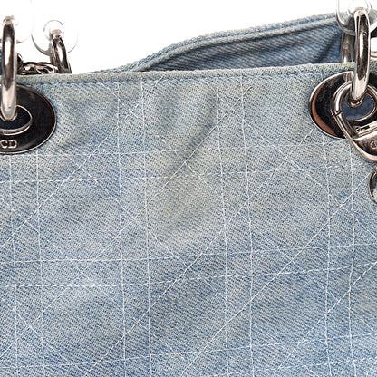 Christian Dior Denim Cannage Large Lady Dior Tote Blue 11 of 17