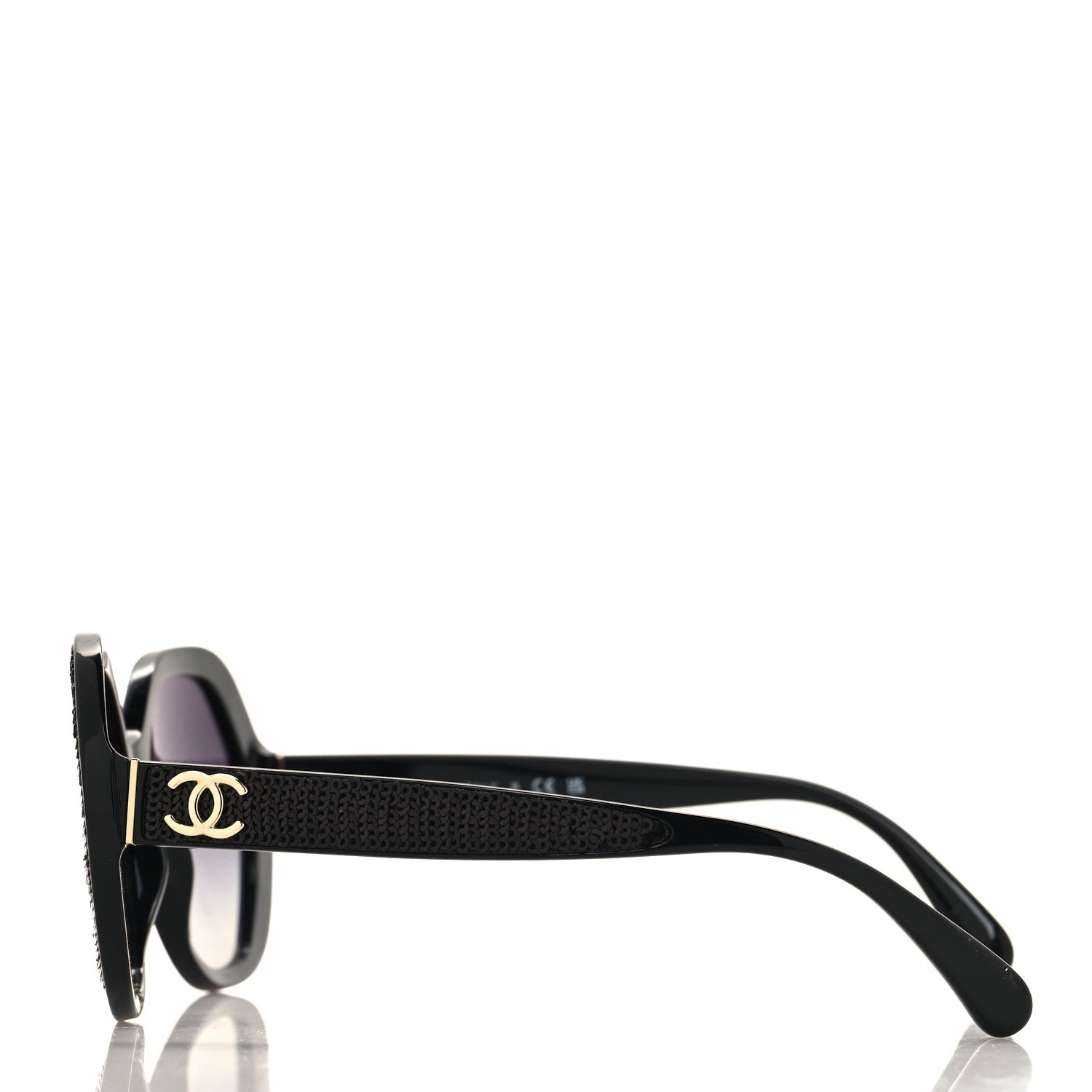 Chanel Acetate Sequin Round Sunglasses 5451-A Black 3 of 8