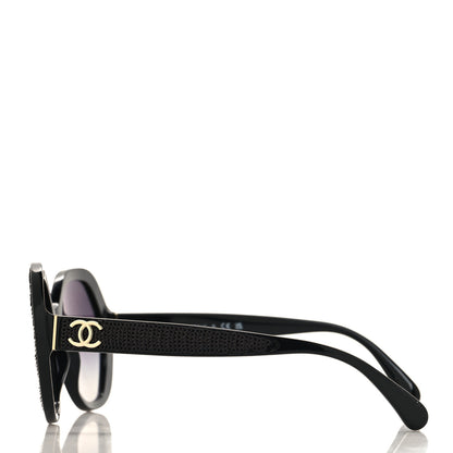 Chanel Acetate Sequin Round Sunglasses 5451-A Black 3 of 8