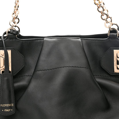 Salvatore Ferragamo Calfskin Gancini Tote Bag Black 8 of 10