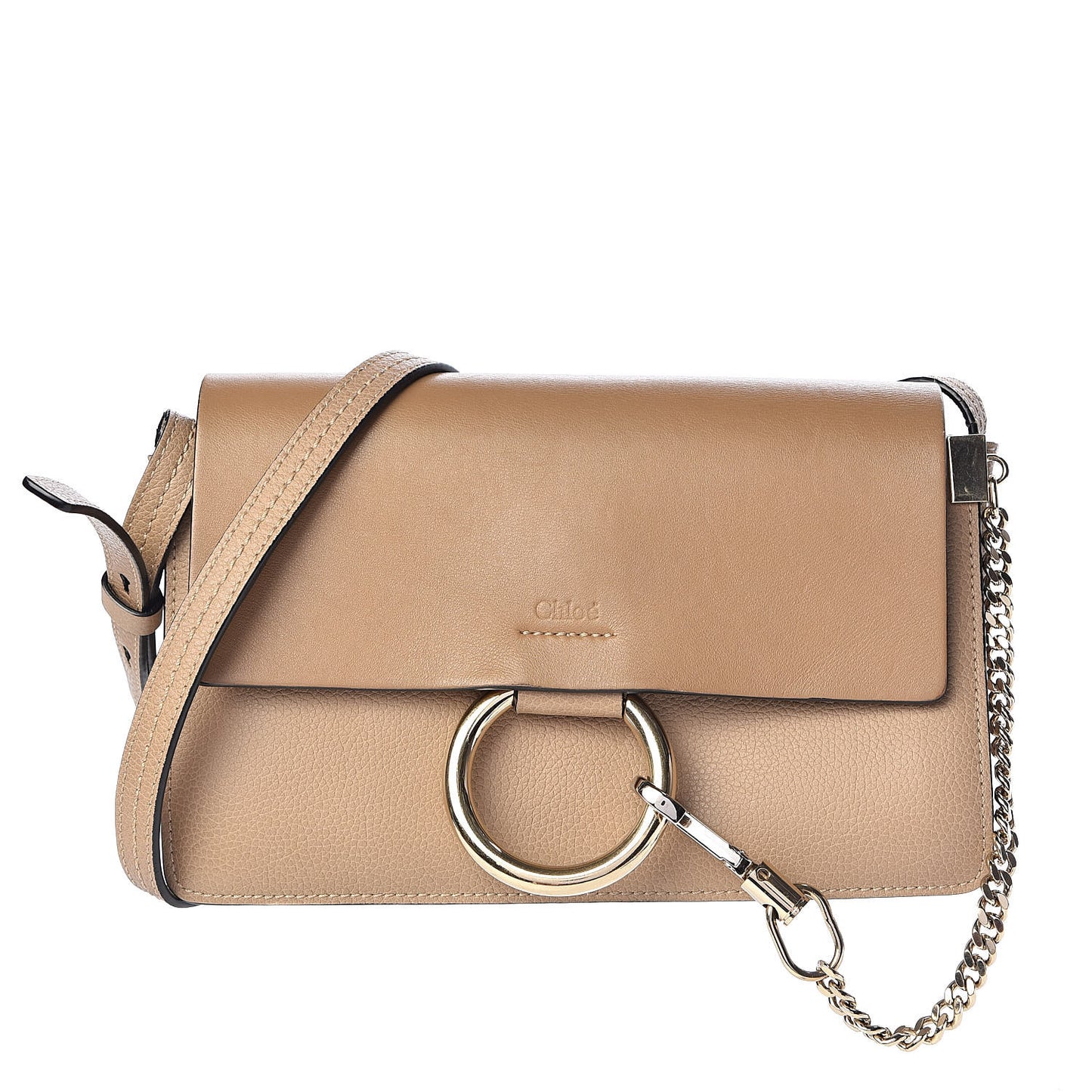 Goatskin Small Faye Shoulder Bag Tan