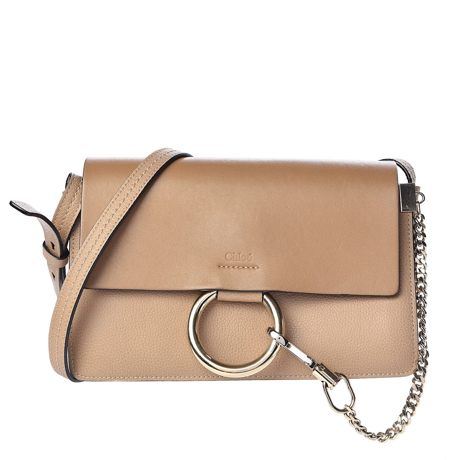 Chloe Goatskin Small Faye Shoulder Bag Tan 1 of 10