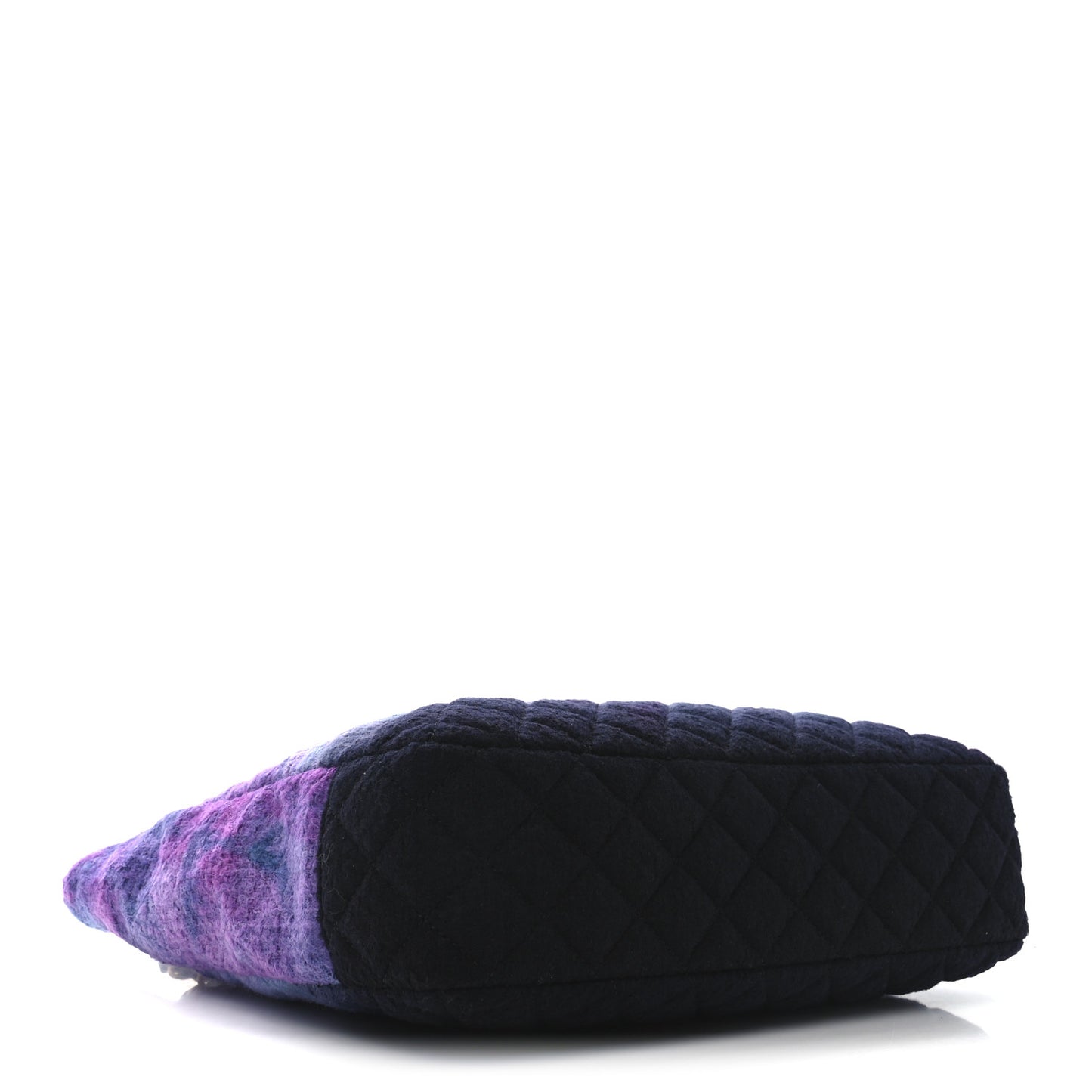 Wool Tweed CC Tote Purple Black Blue