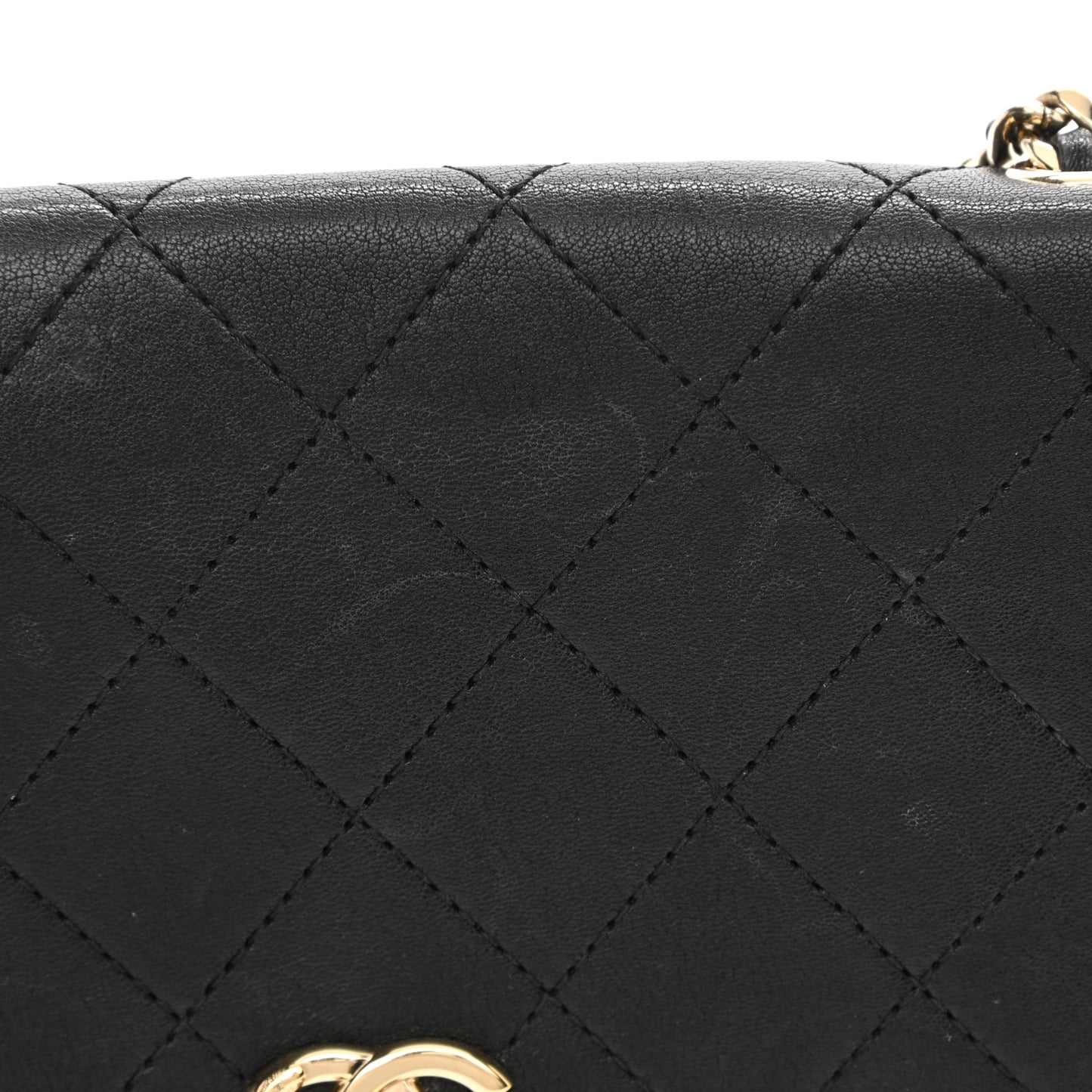 Goatskin Stitched Casual Trip Single Flap Black