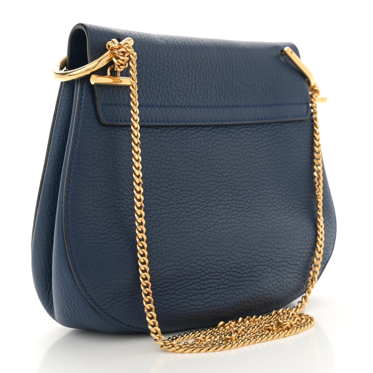 Grained Lambskin Drew Shoulder Bag Royal Navy