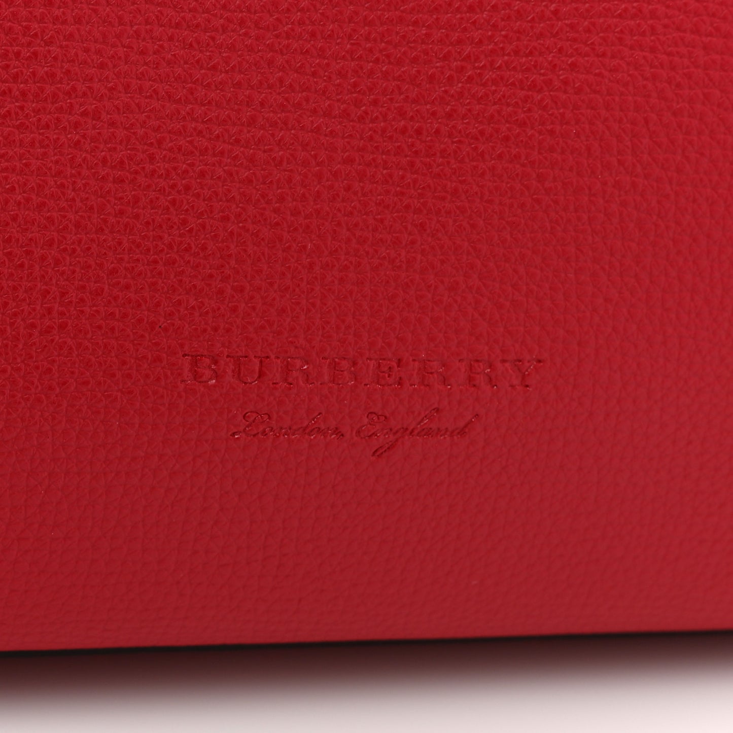 Grainy Calfskin Haymarket Check Medium Reversible Tote Red
