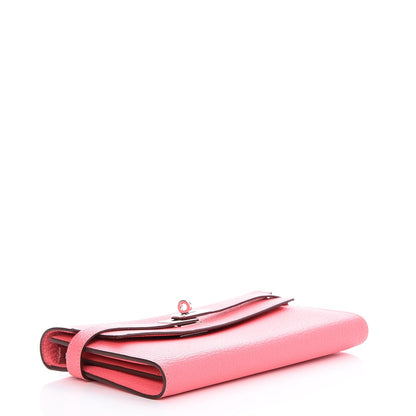 Hermes Chevre Mysore Kelly Longue Wallet Rose Azalee 4 of 9