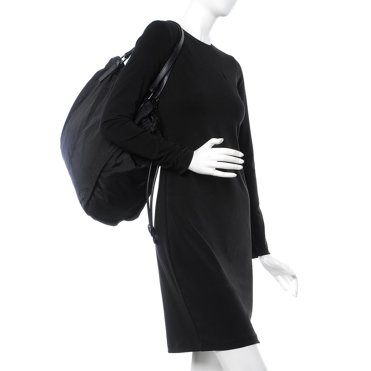 Nylon Check Buckleigh Packable Tote Black