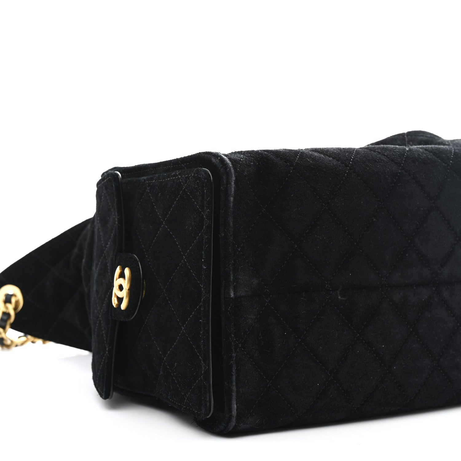 Chanel Suede Quilted Medium Chanel 25 Handbag Black 9 of 10