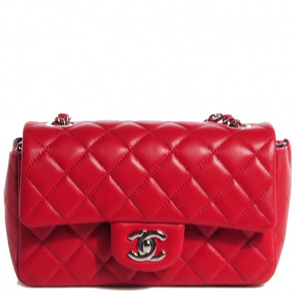 Chanel Lambskin Quilted Mini Rectangular Flap Red 1 of 8
