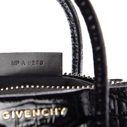 Givenchy Calfskin Crocodile Embossed Mini Antigona Black 9 of 9