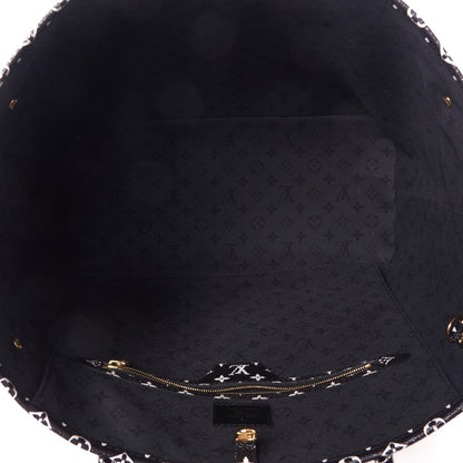Louis Vuitton Monogram Giant Crafty Neverfull MM Creme Rouge Black 6 of 8