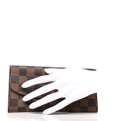 Louis Vuitton Damier Ebene Emilie Wallet Red 2 of 6