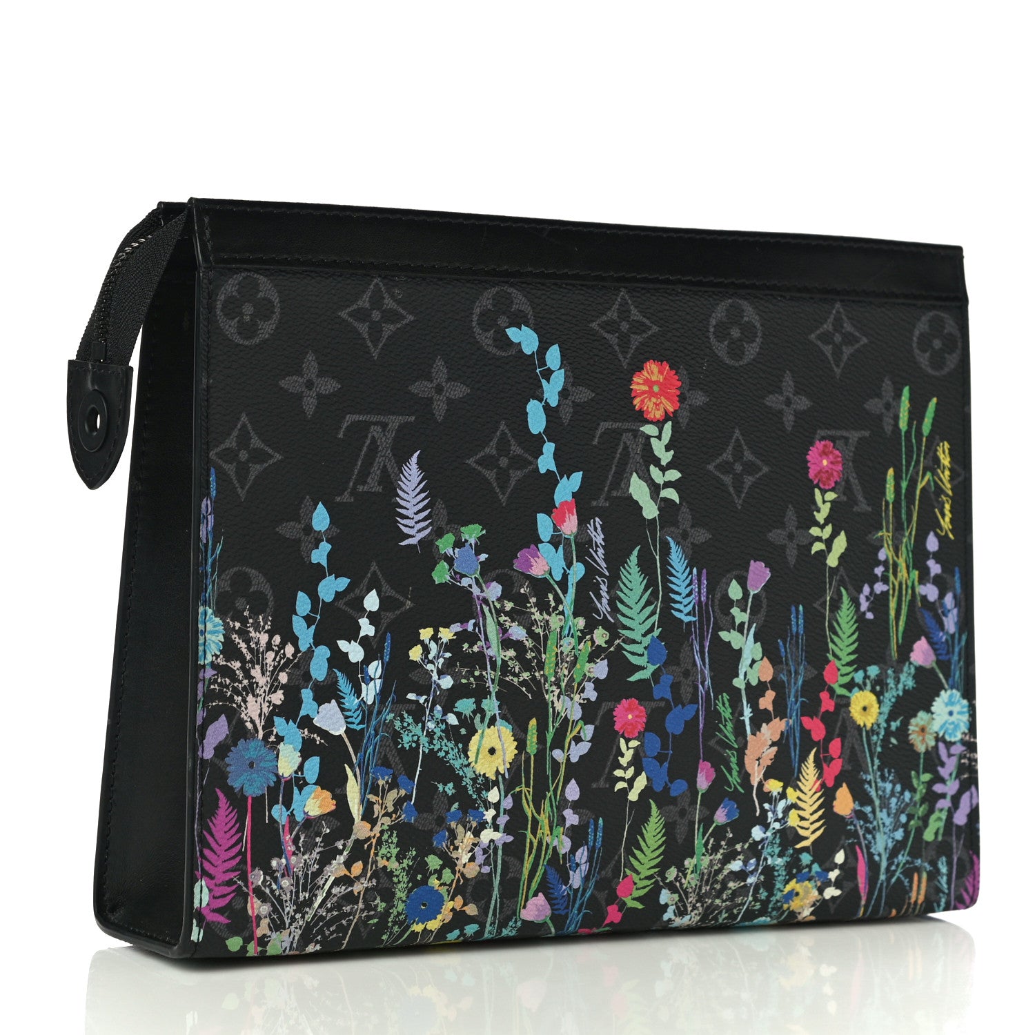 Louis Vuitton Monogram Eclipse Folia Pochette Voyage MM 3 of 9