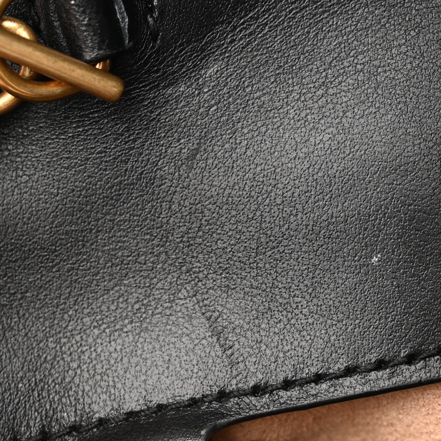 Calfskin Matelasse Super Mini GG Marmont Shoulder Bag Black