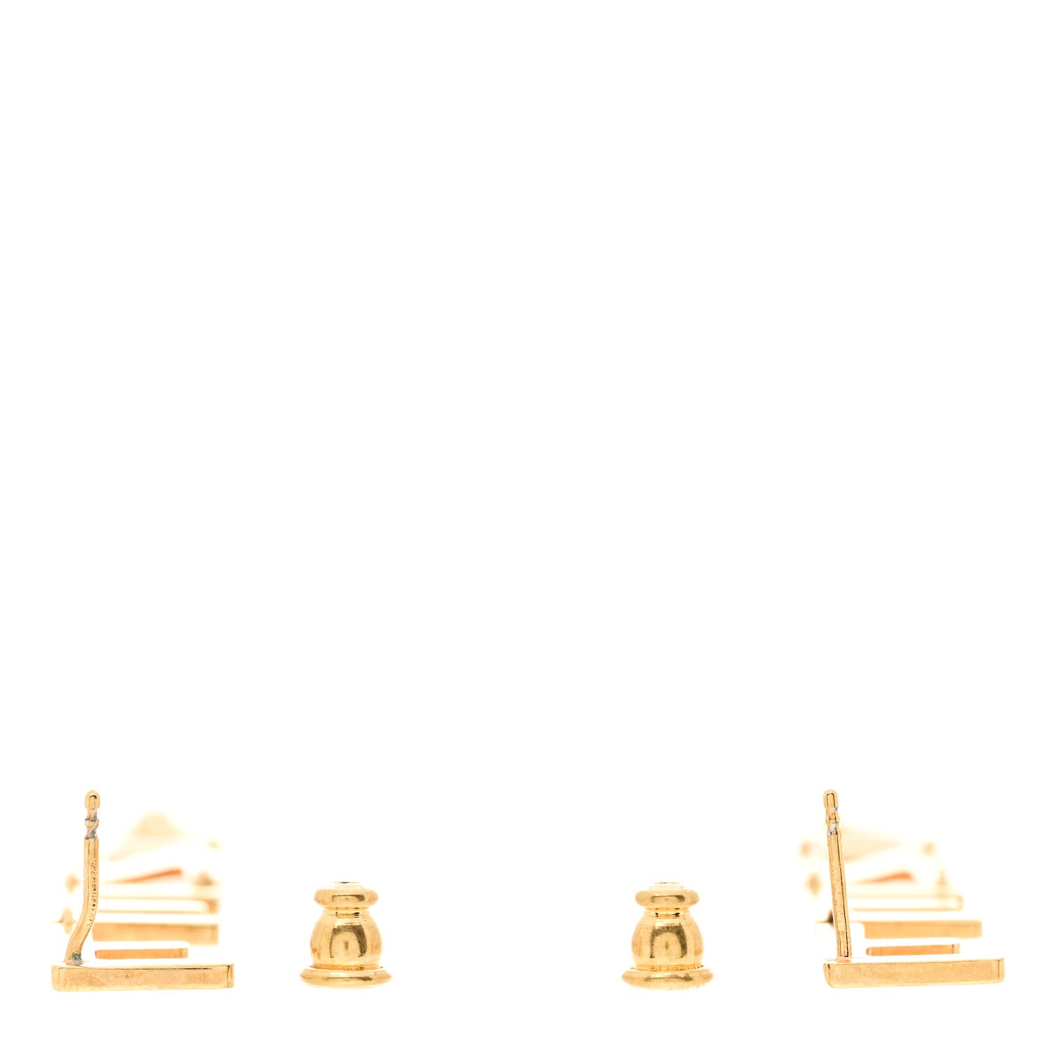 Fendi Metal Signature Earrings Gold 3 of 6