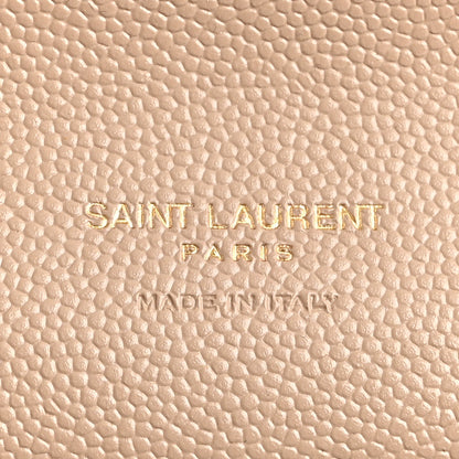 Saint Laurent Grain De Poudre Matelasse Chevron Monogram Envelope Clutch Dark Beige 6 of 11