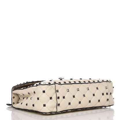 Valentino Garavani Lambskin Medium Rockstud Spike Shoulder Bag White 4 of 7