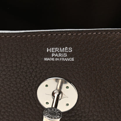 Hermes Taurillon Clemence Lindy 30 Chocolate 6 of 10