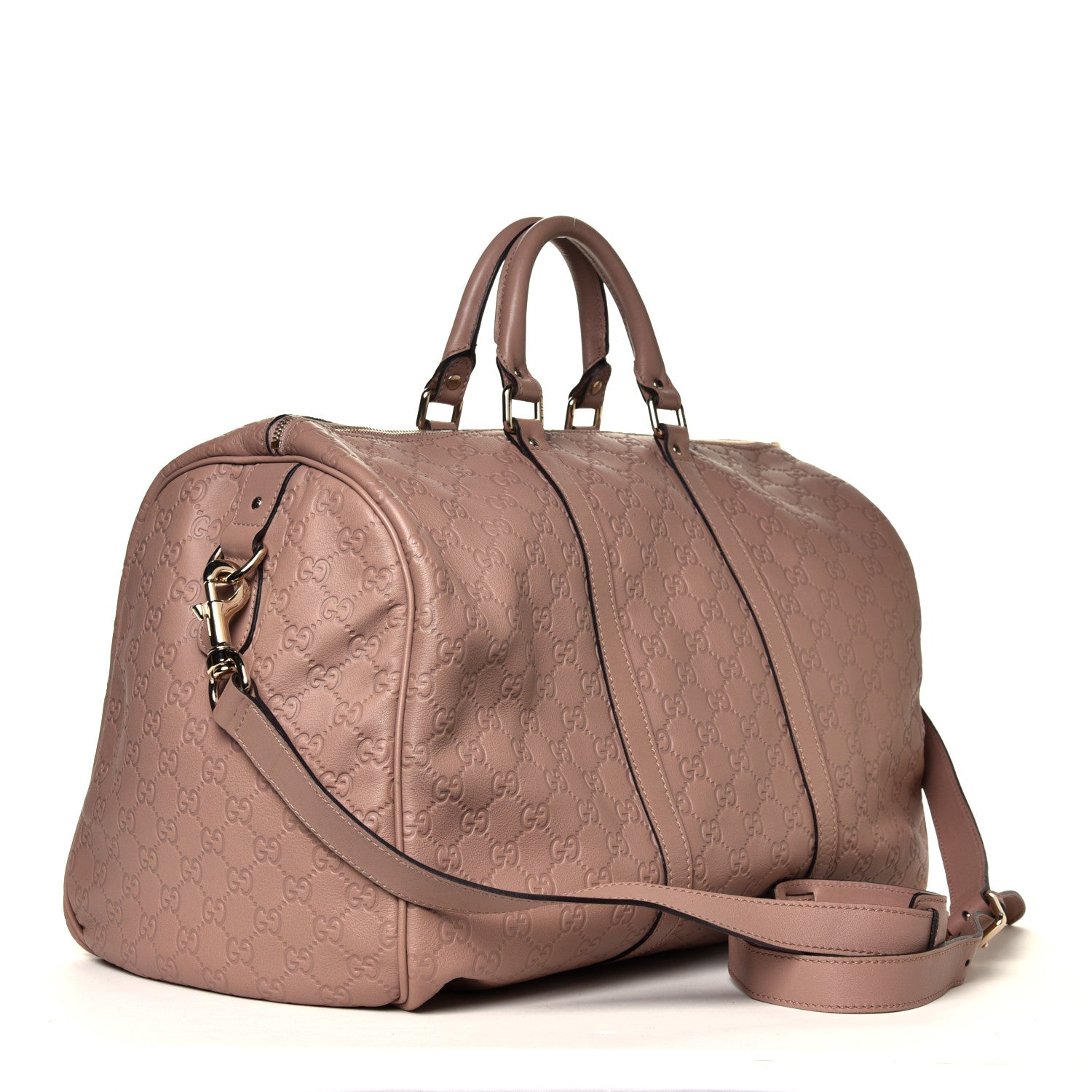 Gucci Guccissima Medium Carry On Duffle Antique Rose 4 of 10