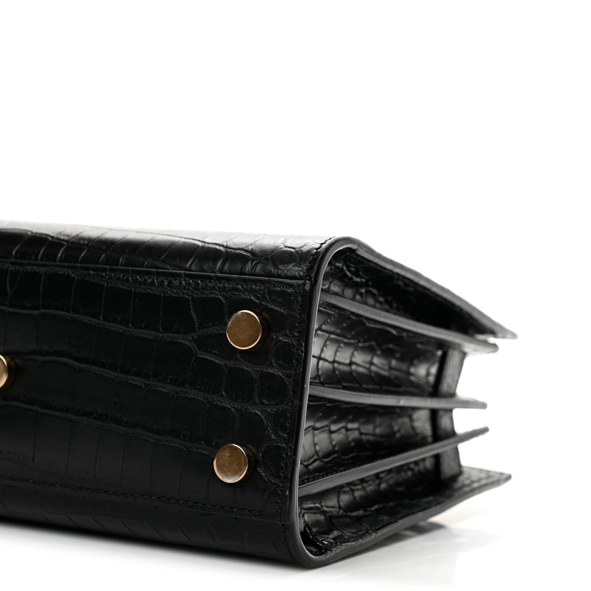 Saint Laurent Calfskin Crocodile Embossed Nano Sac De Jour Black 10 of 14