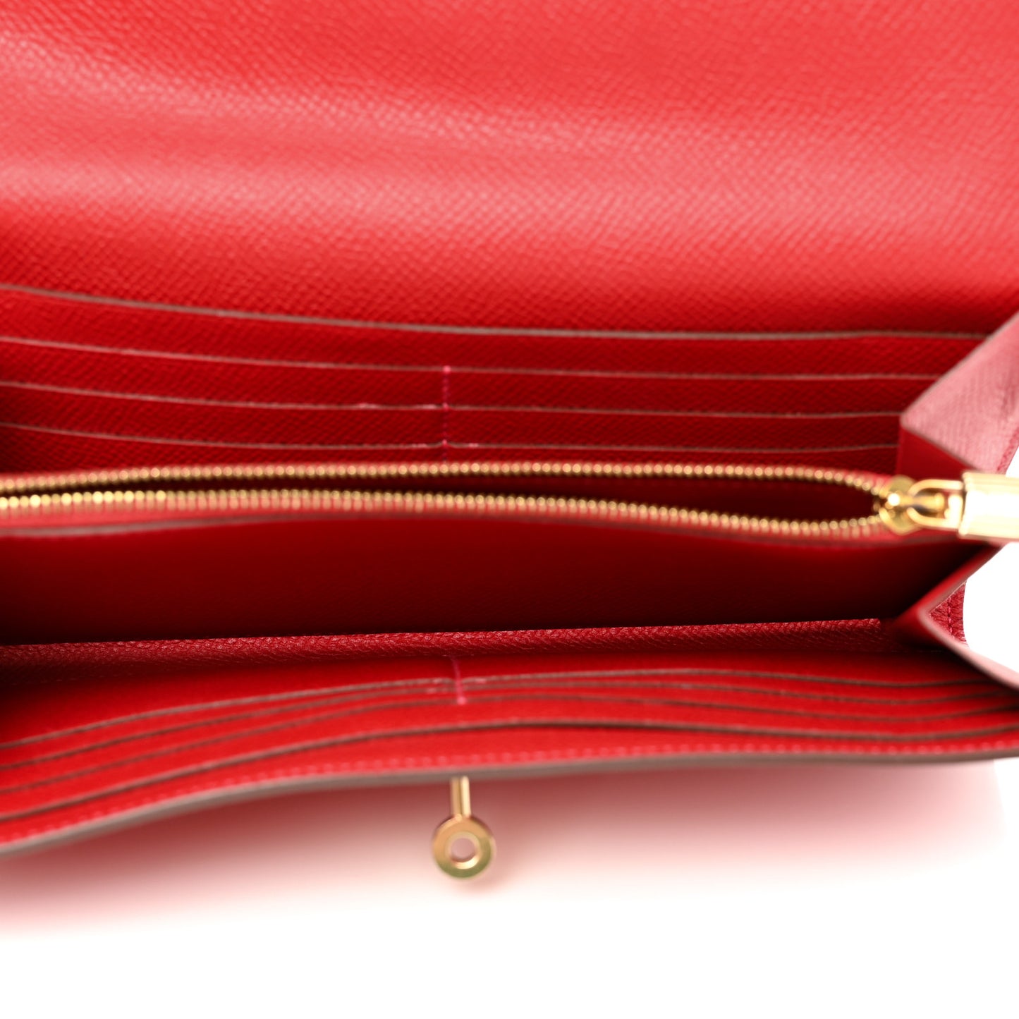 Epsom Kelly Longue Wallet Rouge Casaque