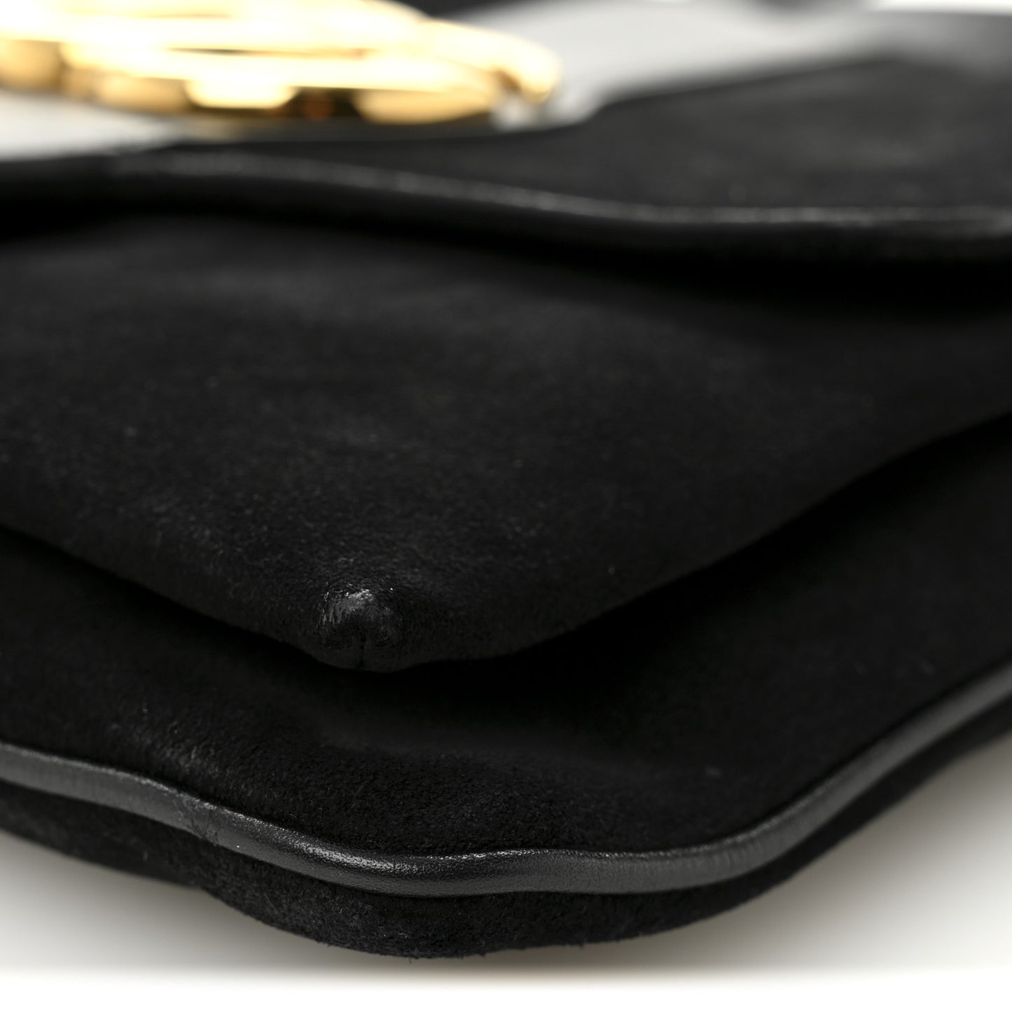 Suede Medium Arli Flap Shoulder Bag Black
