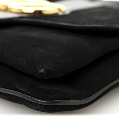 Gucci Suede Medium Arli Flap Shoulder Bag Black 10 of 10
