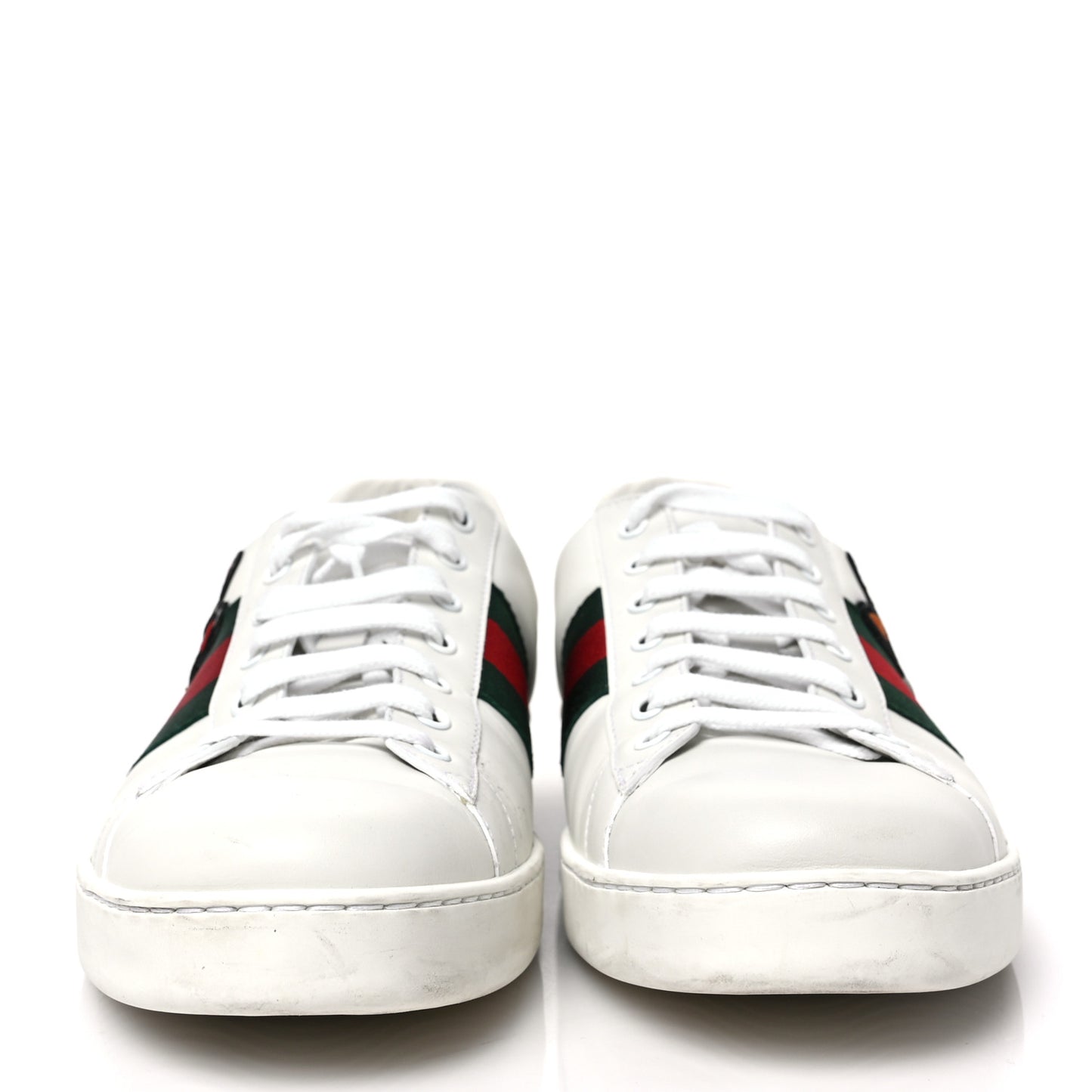 Calfskin Web Bosco Embroidered Mens Ace Sneakers 11 White Green