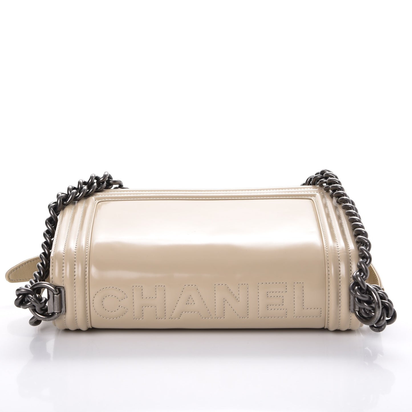 Glazed Calfskin Medium Boy Flap Light Beige