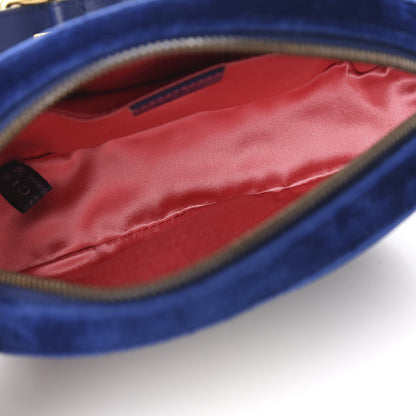 Gucci Velvet Matelasse GG Marmont Belt Bag 75 30 Cobalt Blue 4 of 9