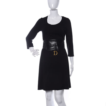 Christian Dior Crinkled Lambskin 135mm Saddle Belt Black 2 of 11