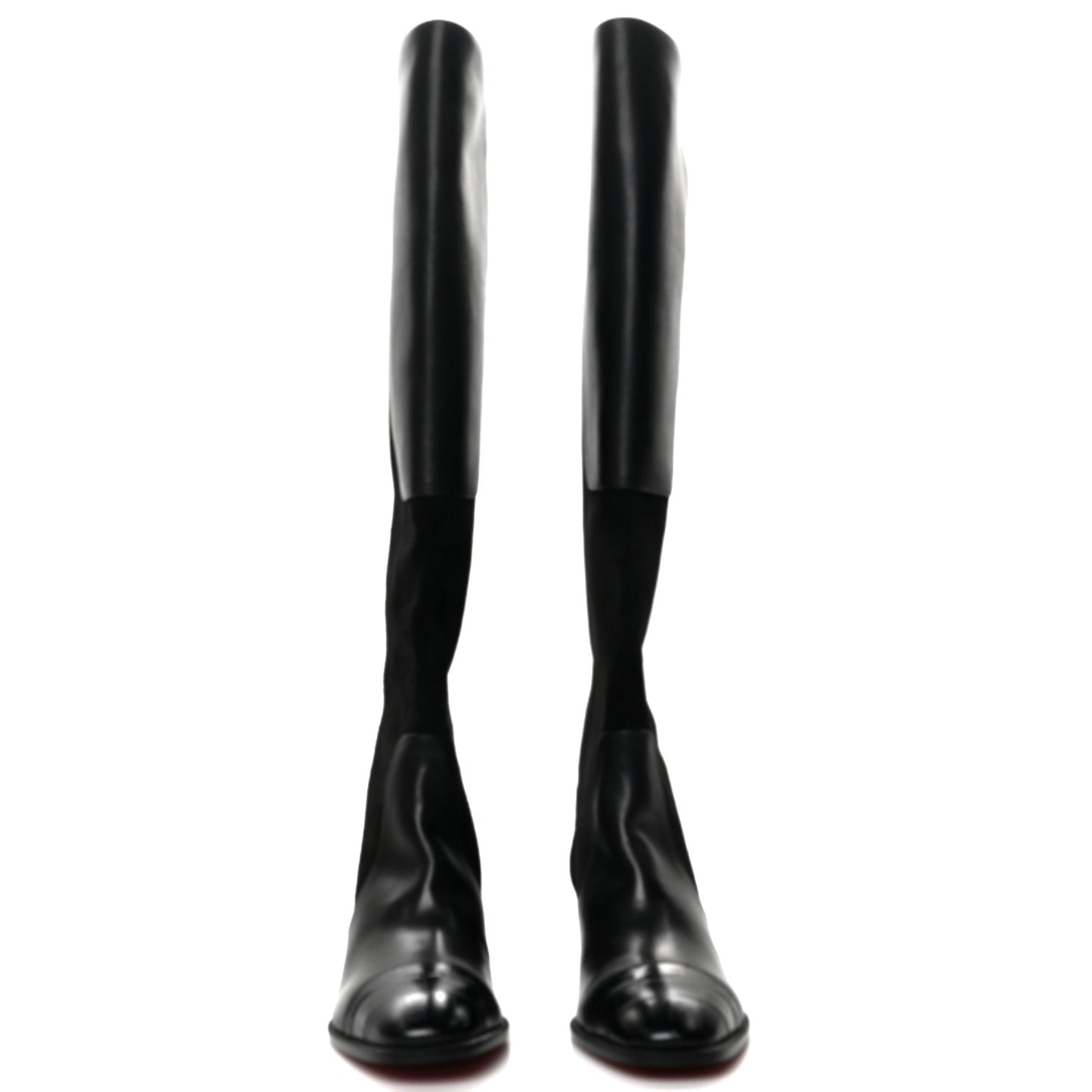 Calfskin Alligator Embossed Suede Mosaica 55 Boots 36.5 Black