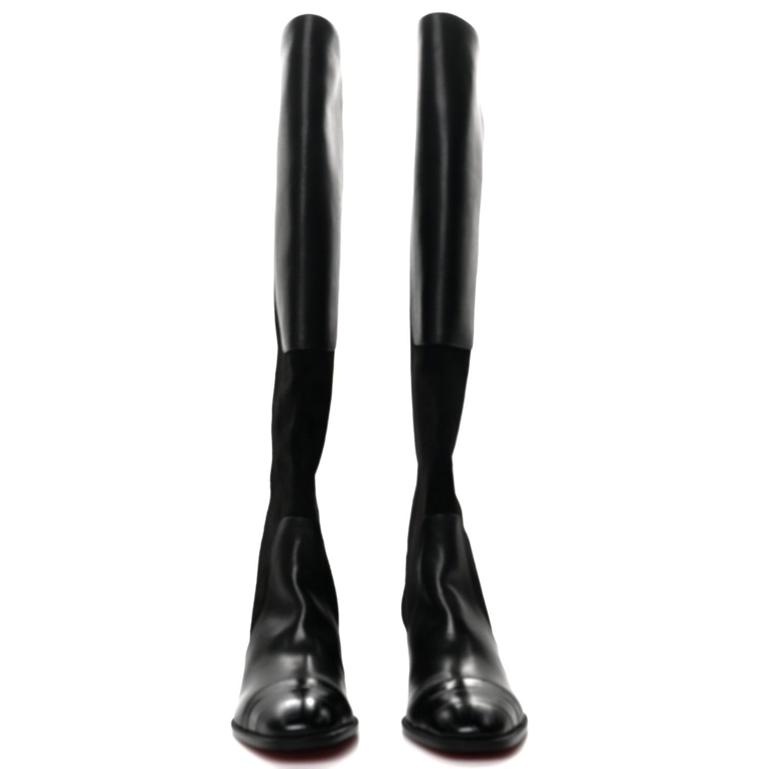 Christian Louboutin Calfskin Alligator Embossed Suede Mosaica 55 Boots 36.5 Black 4 of 6