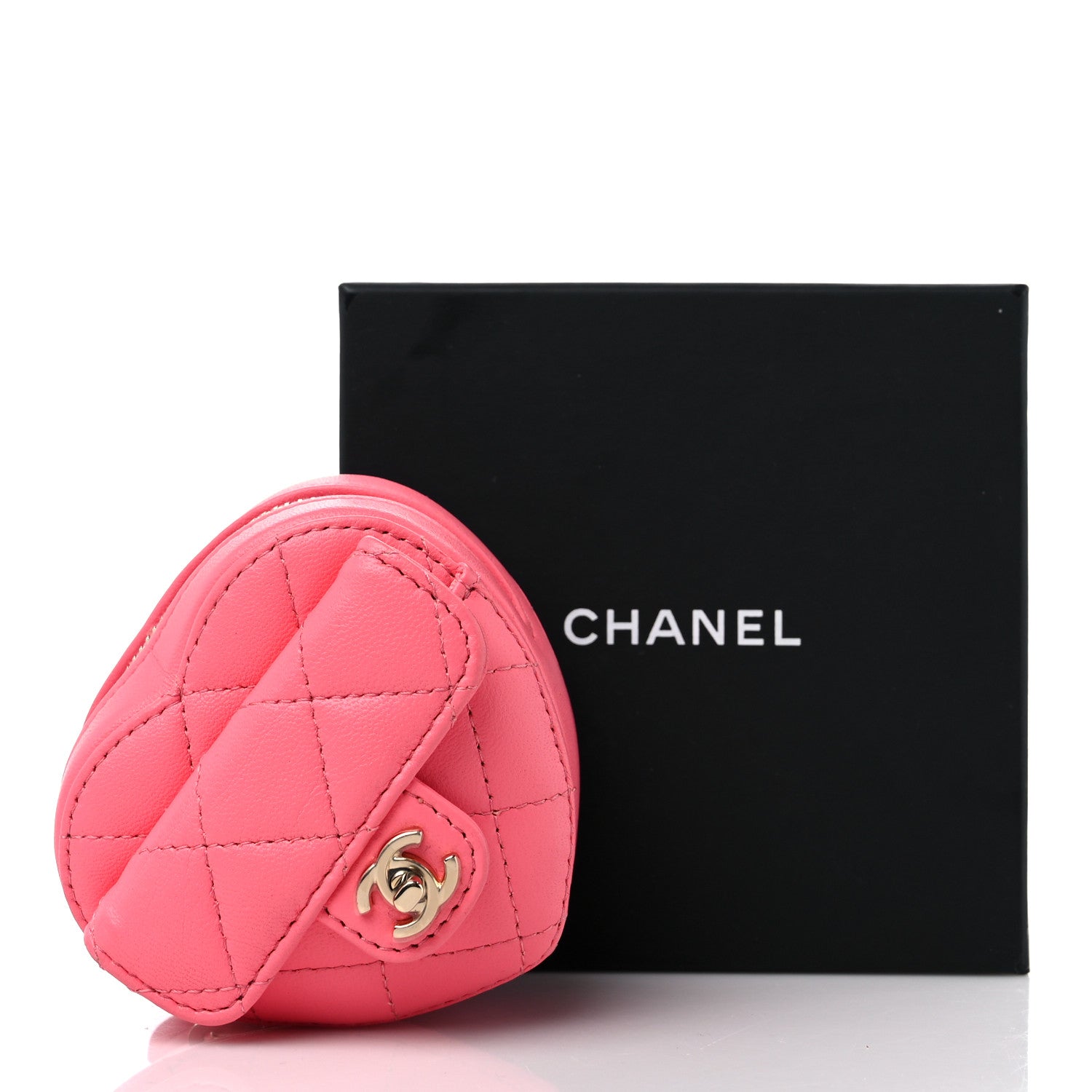 Chanel Lambskin Quilted CC In Love Heart Zipped Arm Coin Purse Pink 10 of 10