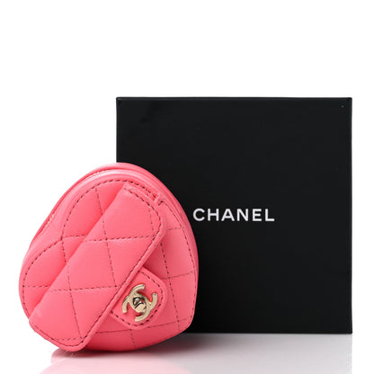 Chanel Lambskin Quilted CC In Love Heart Zipped Arm Coin Purse Pink 10 of 10