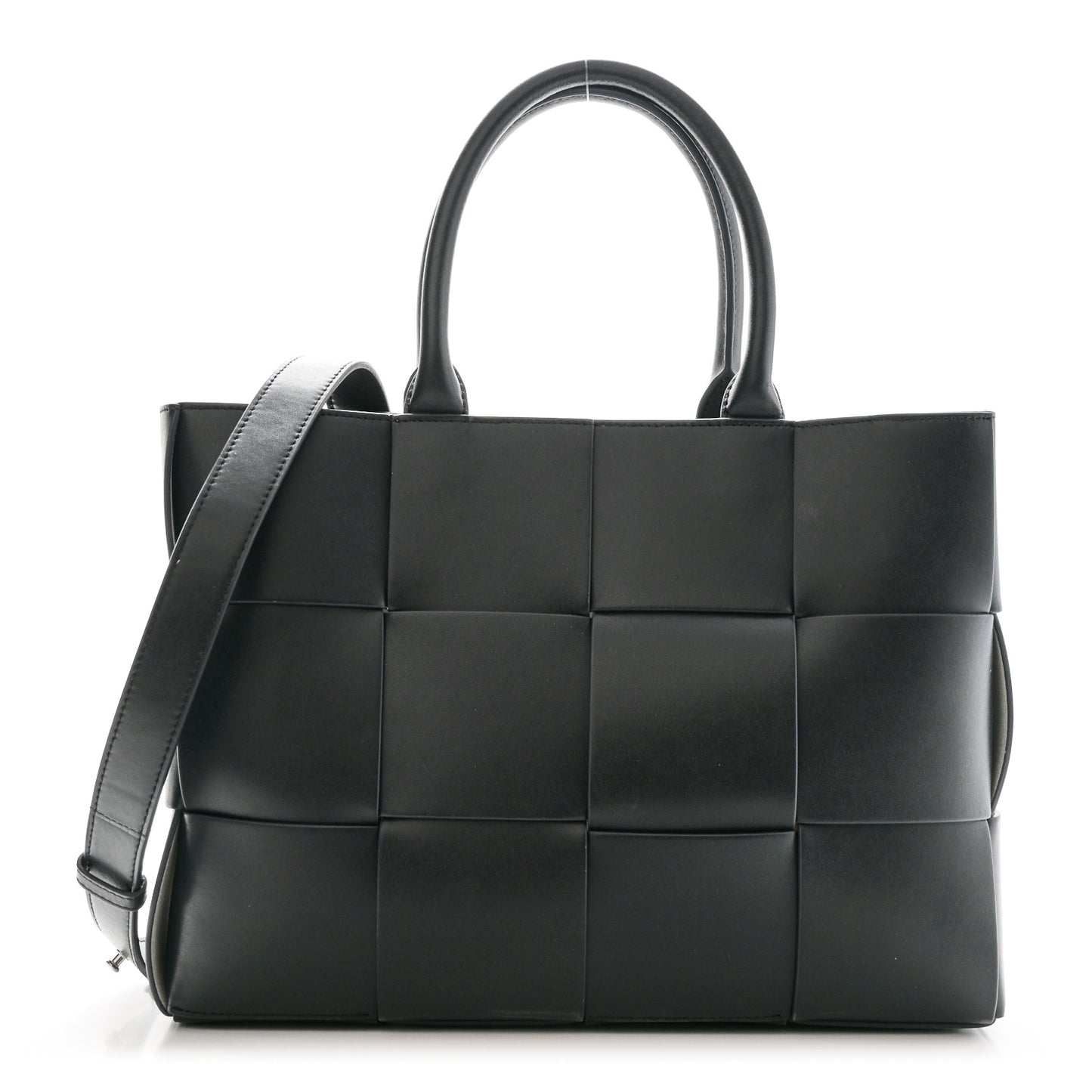 Nappa Maxi Intreccio Small Arco East West Tote Ardoise Glacier