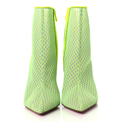 Christian Louboutin Lace Denim Gipsybootie 100 Ankle Boots 40 Jeans Fluo 2 of 6