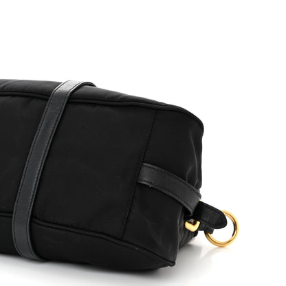 Prada Tessuto Nylon Soft Calfskin Shopping Satchel Black 10 of 11