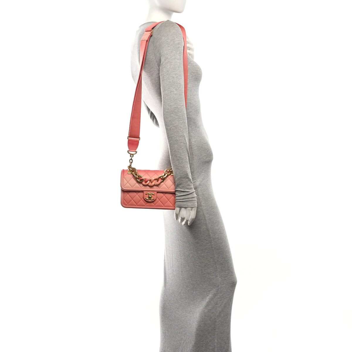 Chanel Caviar Quilted Small Sunset On The Sea Flap Coral 2 of 10