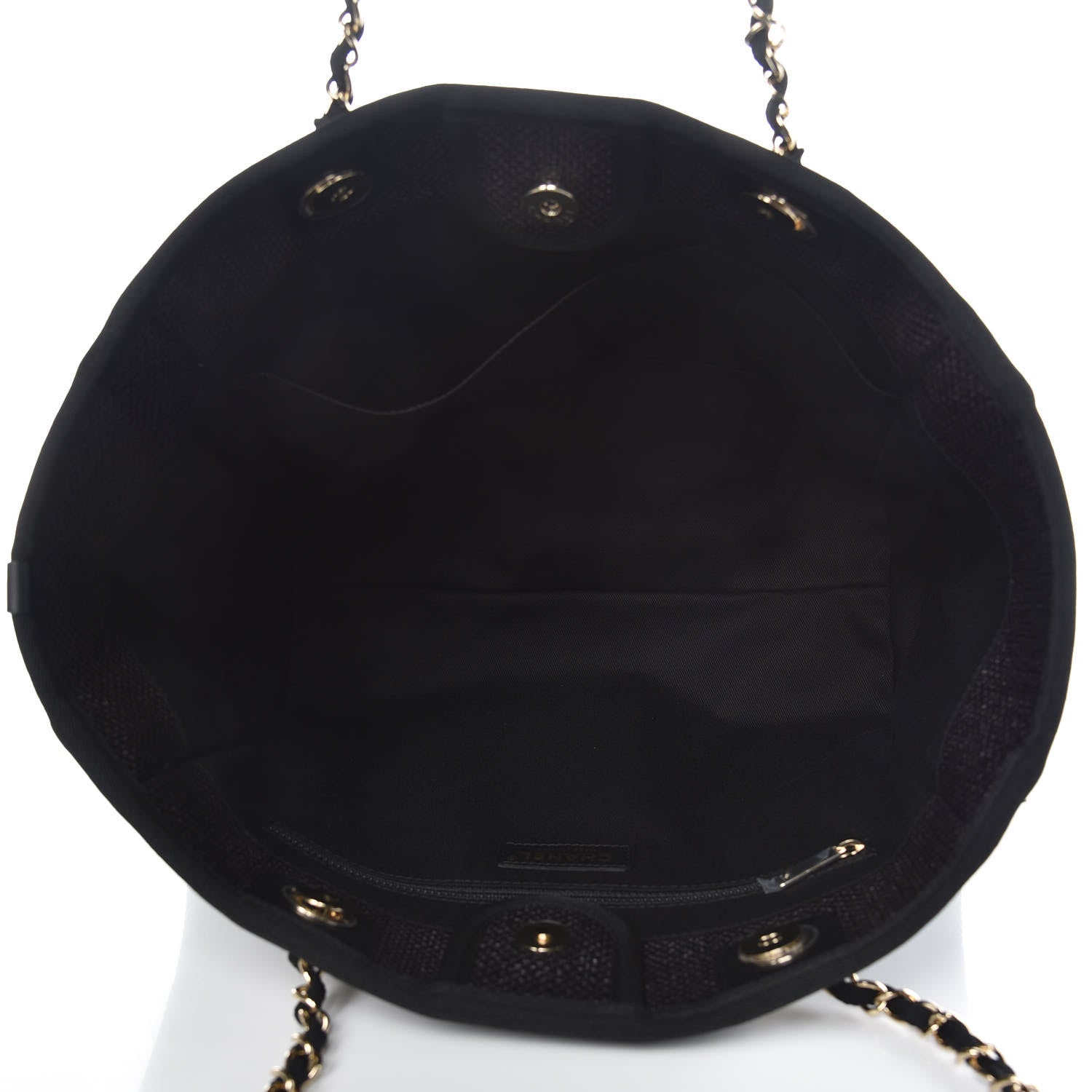 Chanel Woven Straw Raffia Small Deauville Tote Black 5 of 10