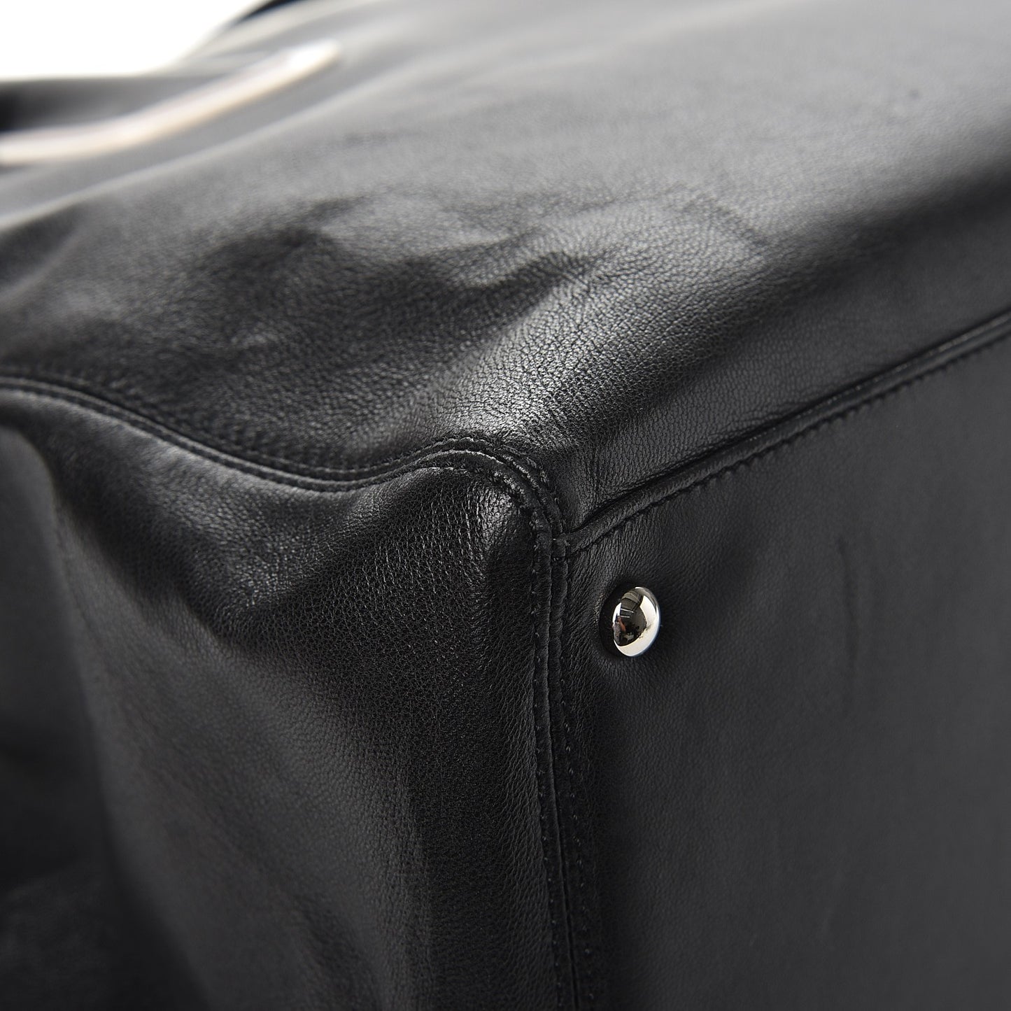 Lambskin Executive Cerf Shopper Tote Black