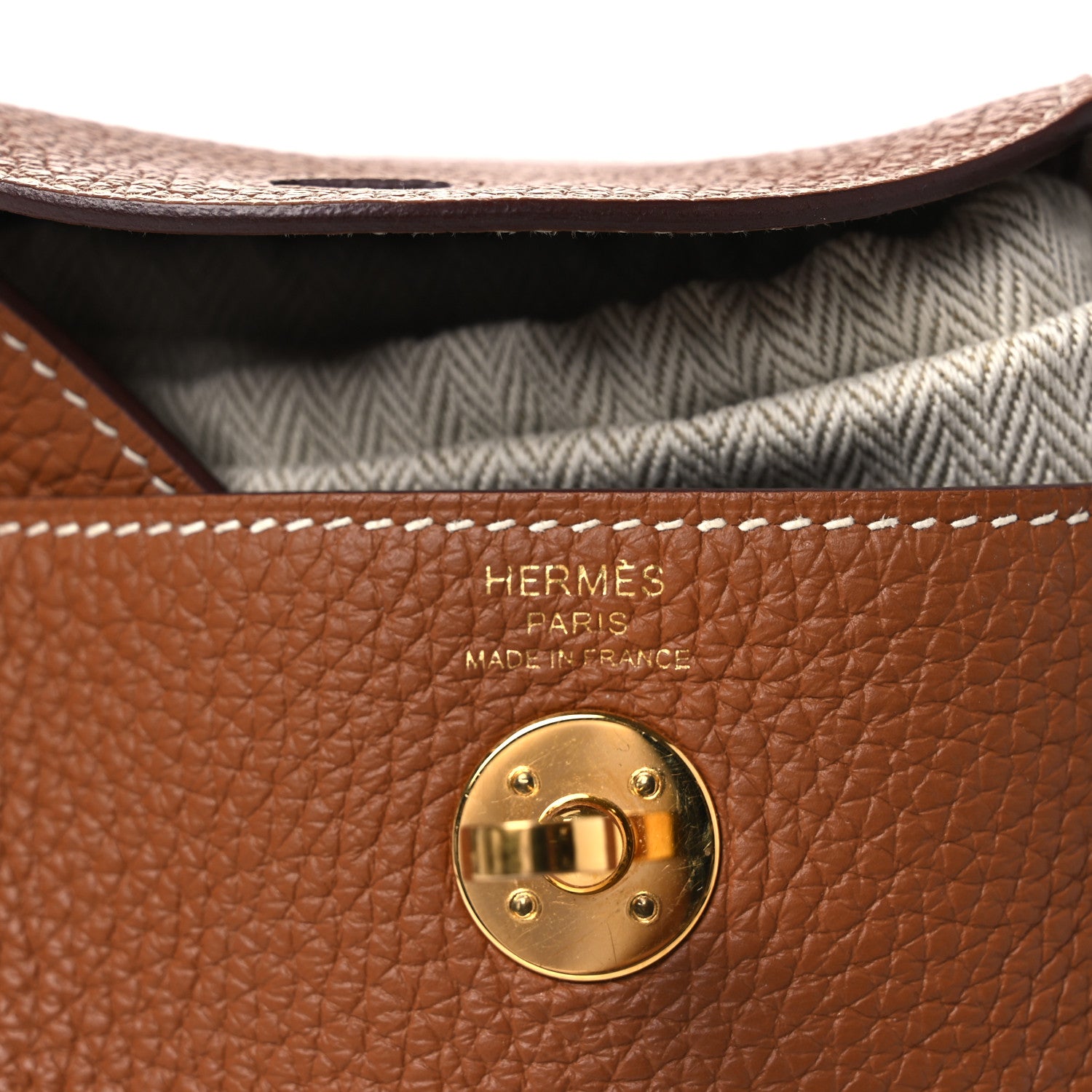 Hermes Taurillon Clemence Mini Lindy 20 Gold 6 of 14