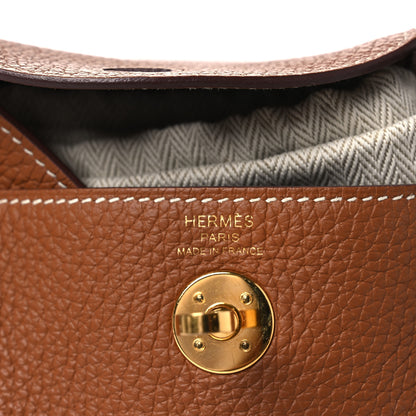 Hermes Taurillon Clemence Mini Lindy 20 Gold 6 of 14