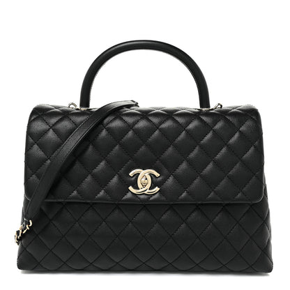 Chanel Caviar Quilted Medium Coco Handle Flap Black 1 of 17