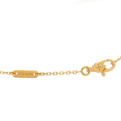 Van Cleef & Arpels 18K Yellow Gold Mother of Pearl Sweet Alhambra Butterfly Pendant Necklace 5 of 5